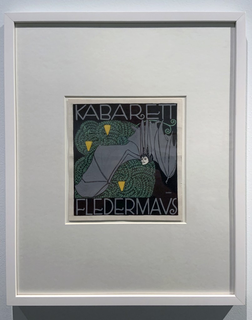 Josef von Divéky (Hungarian, 1887-1951) 'Poster design for the Cabaret Fledermaus (unrealised)' 1907 (installation view) Josef von Divéky (Hungarian, 1887-1951) 'Poster design for the Cabaret Fledermaus (unrealised)' 1907 (installation view)