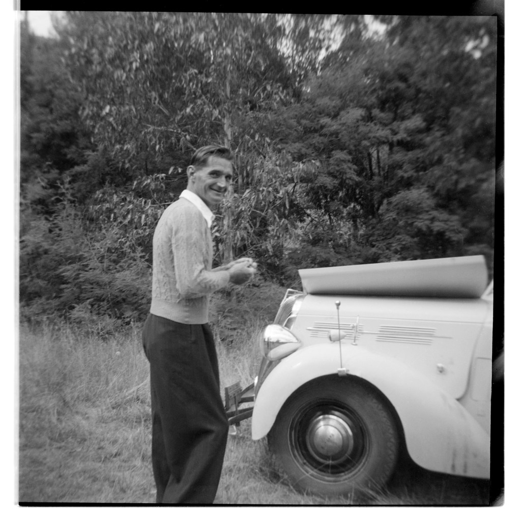 Unknown photographer (Australian) 'Untitled (Man and car)' 1946-47