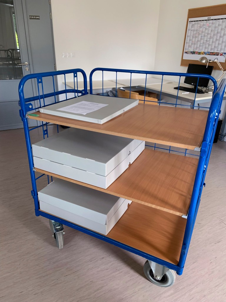 Folders of vintage Josef Sudek prints at the Central Depository UPM Stodůlky