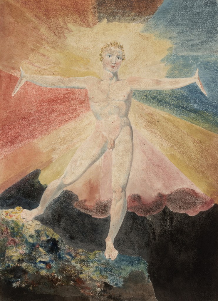 William Blake (British, 1757-1827) 'Albion Rose' c. 1793 from the exhibition 'William Blake' at Tate Britain, London, September 2019 - February 2020