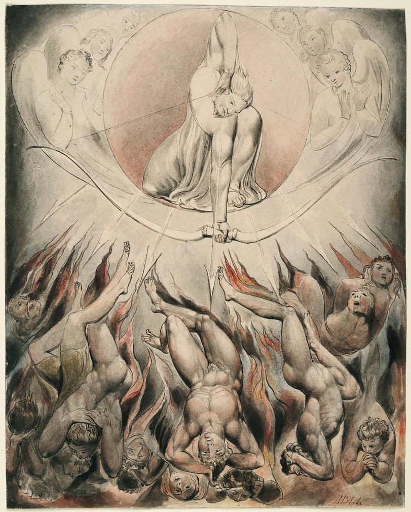 William Blake (British, 1757-1827) Illustrations to Milton's 'Paradise Lost' Plate 7: 'The Rout of the Rebel Angels' (Thomas set) 1807