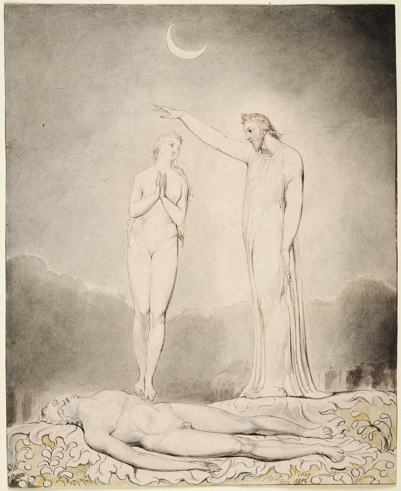 William Blake (British, 1757-1827) Illustrations to Milton's 'Paradise Lost' Plate 8: 'The Creation of Eve' (Thomas set) 1807