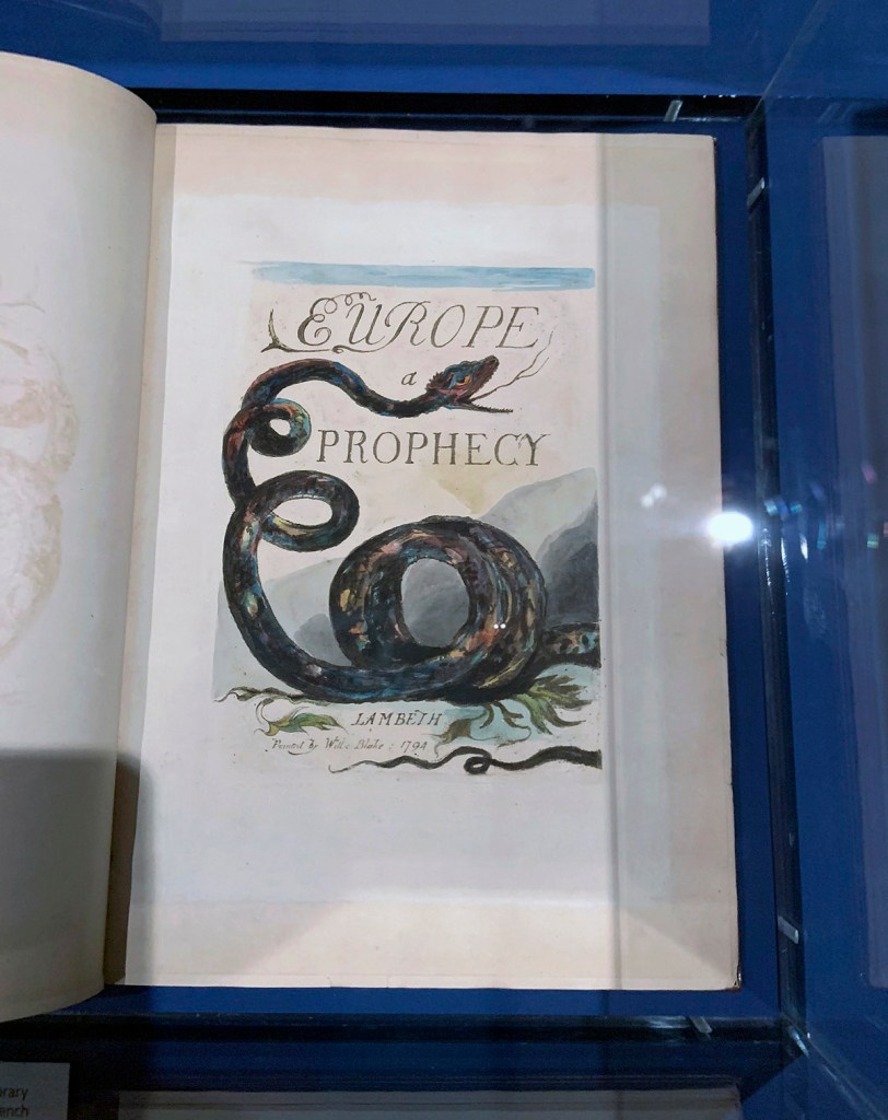 William Blake (British, 1757-1827) 'Europe, A Prophecy (Copy A)' 1794 (installation view)