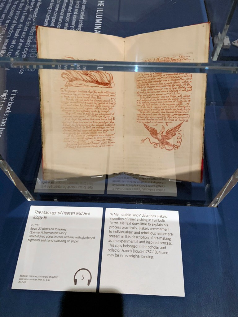 William Blake (British, 1757-1827) 'The Marriage of Heaven and Hell (Copy B)' c. 1790 (installation view)