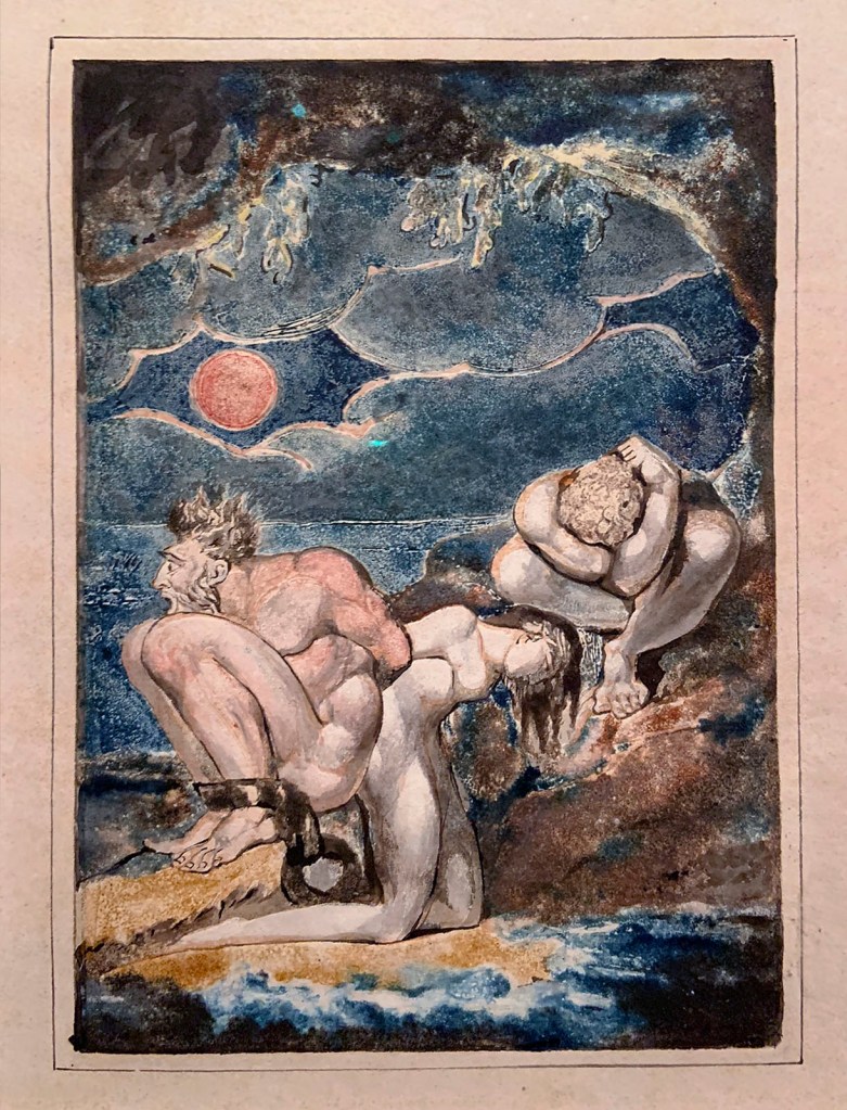 William Blake (British, 1757-1827) Frontispiece to 'Visions of the Daughters of Albion' c. 1795 (installation view)