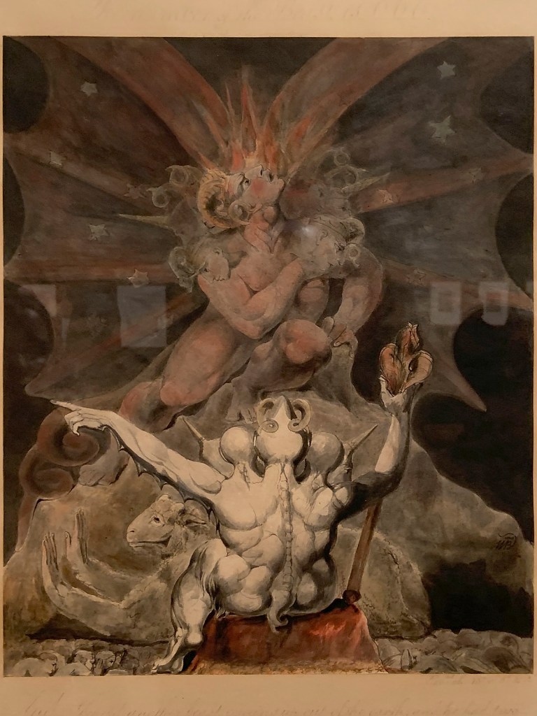 William Blake (British, 1757-1827) 'The Number of the Beast is 666' c. 1805 (installation view)