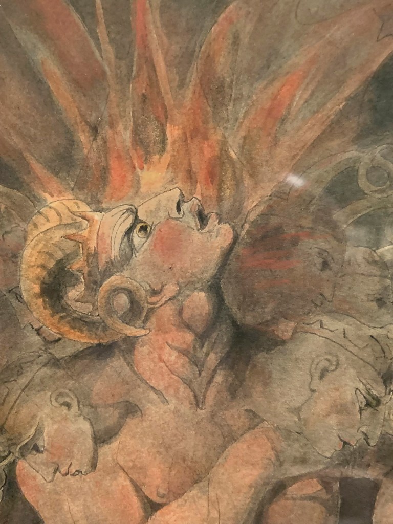 William Blake (British, 1757-1827) The Number of the Beast is 666 c. 1805 (installation view detail)