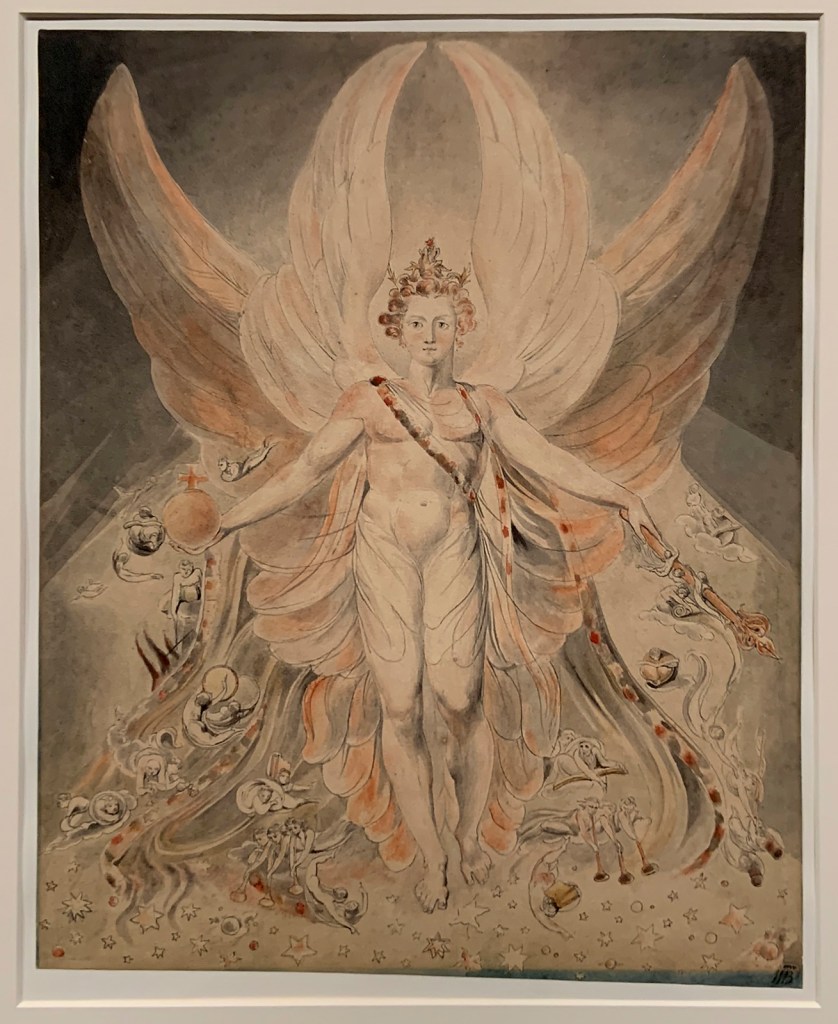 William Blake (British, 1757-1827) Satan in his Original Glory: 'Thou wast Perfect till Iniquity was Found in Thee' c. 1805 (installation view)