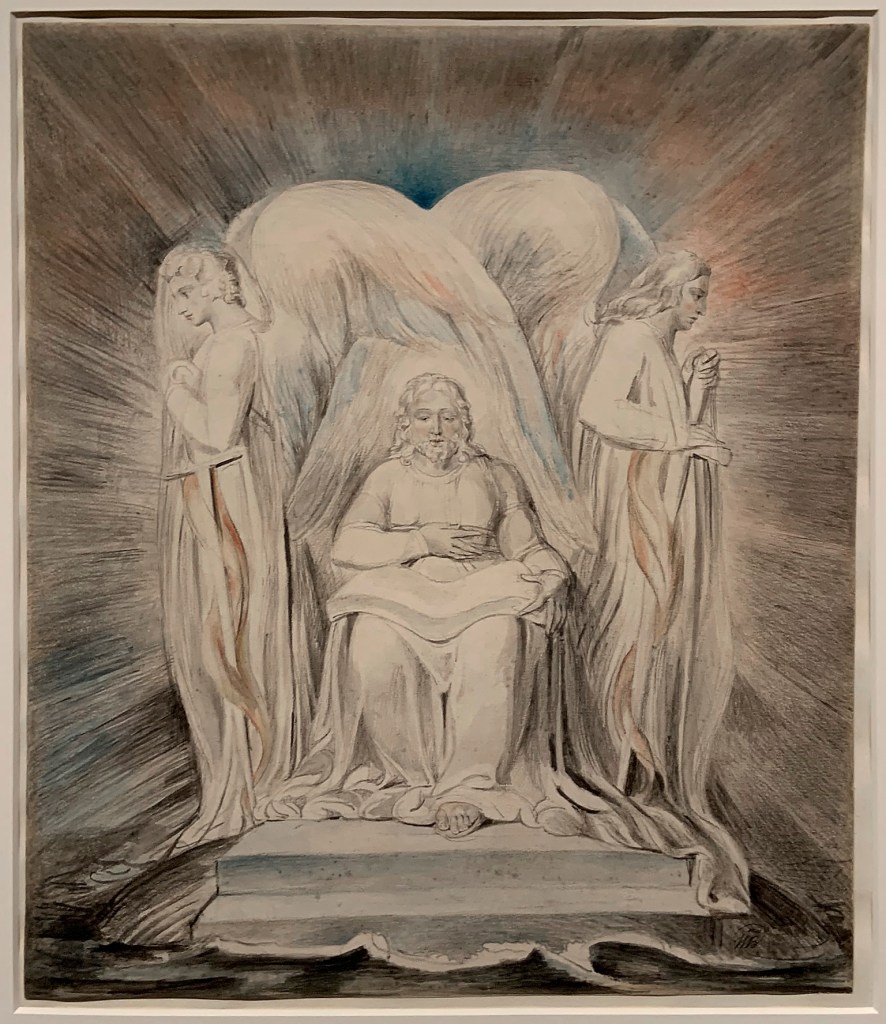 William Blake (British, 1757-1827) 'Christ Girding Himself with Strength' c. 1805 (installation view)