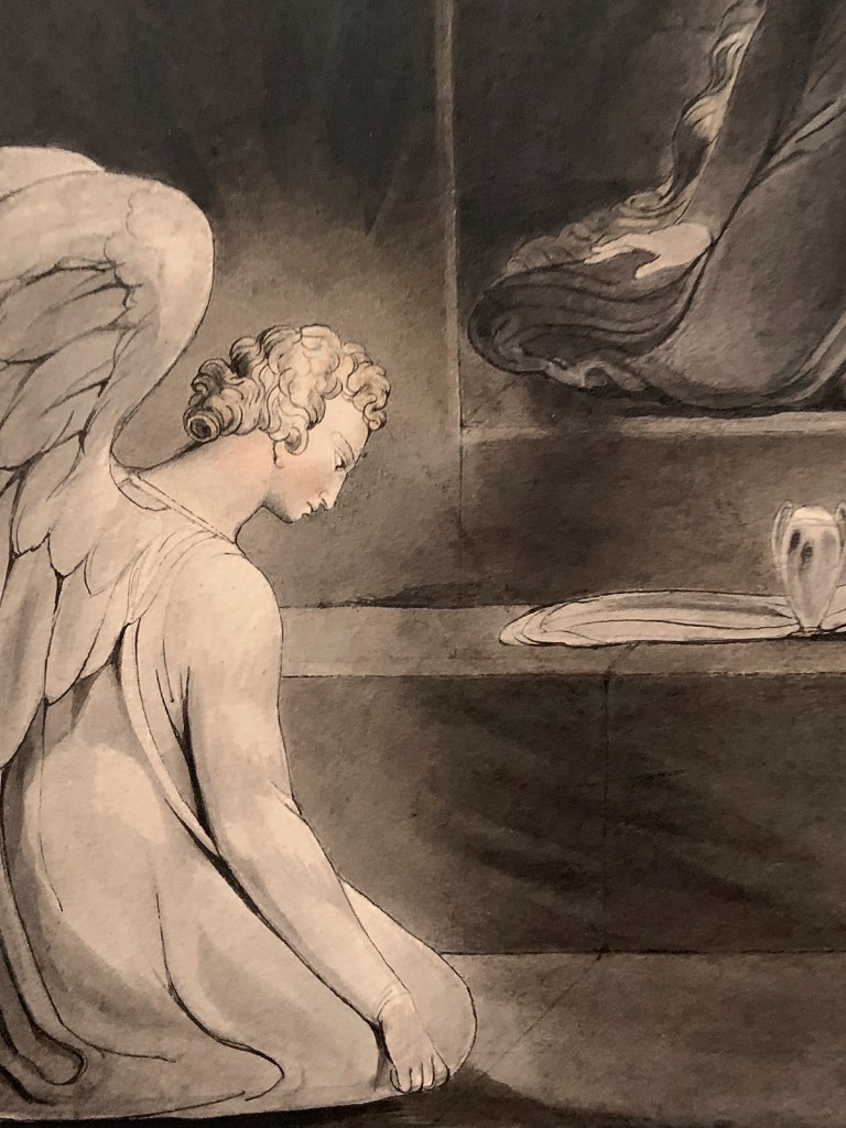William Blake (British, 1757-1827) 'The Magdalene at the Sepulchre' c. 1805 (installation view detail)