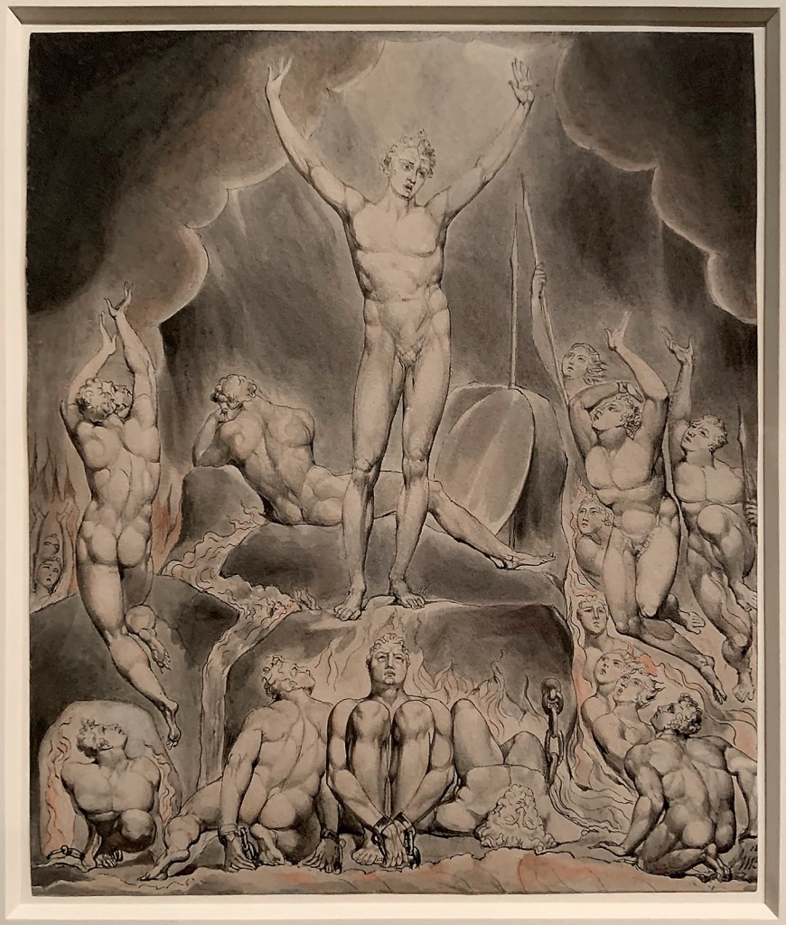 William Blake (British, 1757-1827) Illustrations to Milton's 'Paradise Lost' (Thomas set) 1807 (installation view)