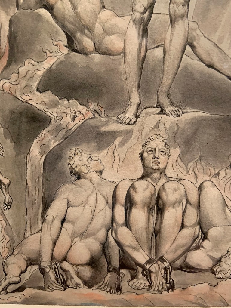 William Blake (British, 1757-1827) Illustrations to Milton's 'Paradise Lost' (Thomas set) 1807 (installation view detail) 