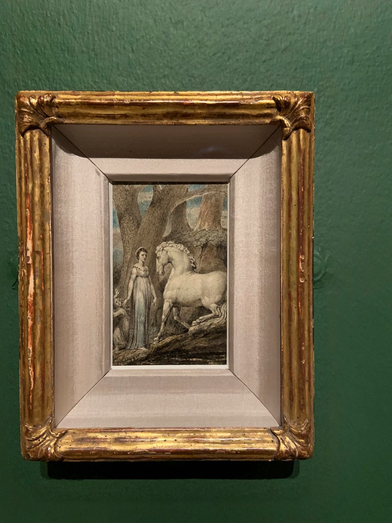 William Blake (British, 1757-1827) 'The Horse' c. 1805 (installation view)