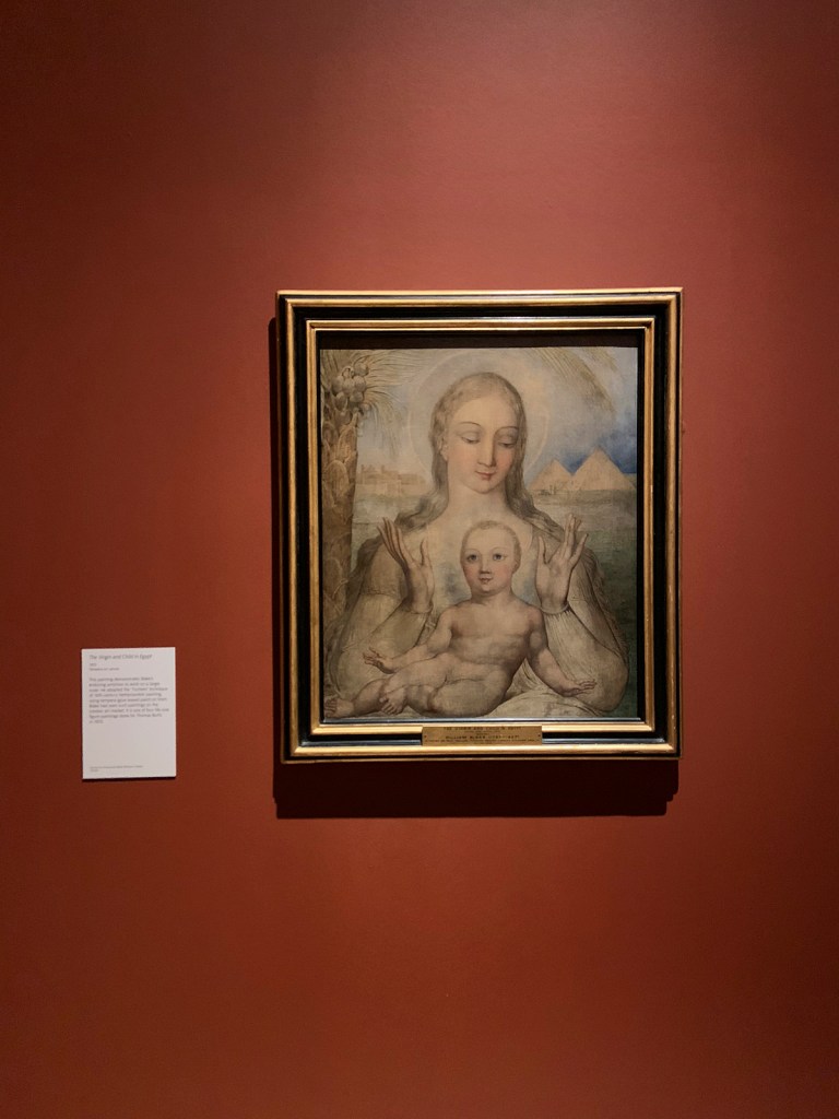 William Blake (British, 1757-1827) 'The Virgin and Child in Egypt' 1810 (installation view)