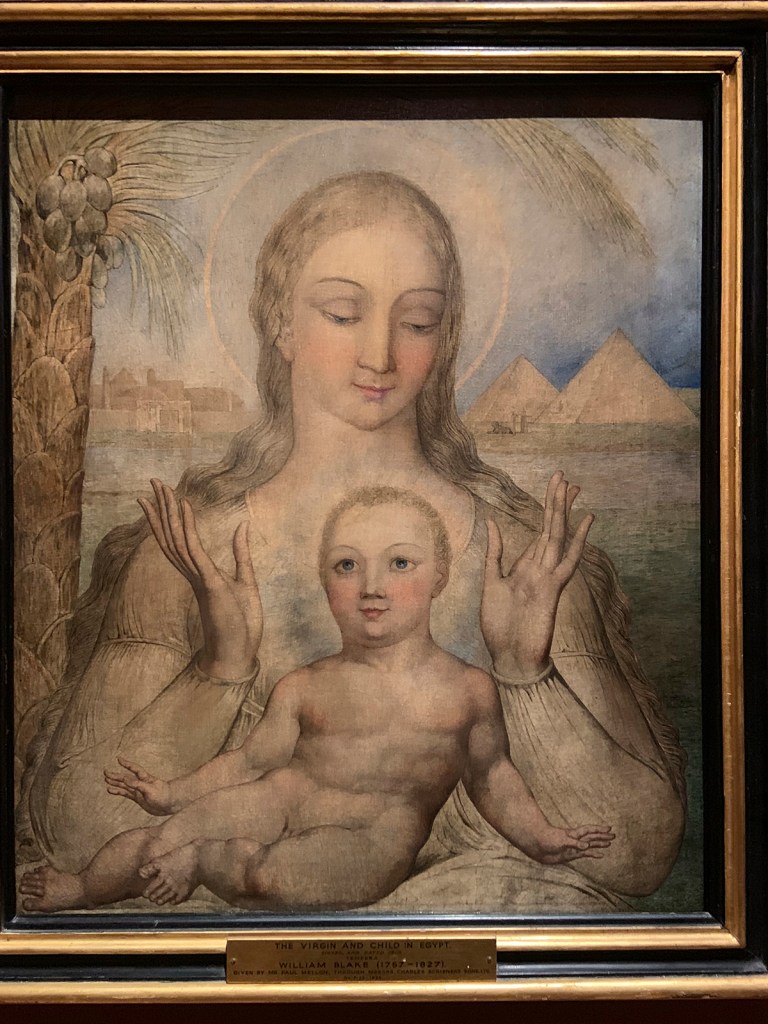 William Blake (British, 1757-1827) 'The Virgin and Child in Egypt' 1810 (installation view)