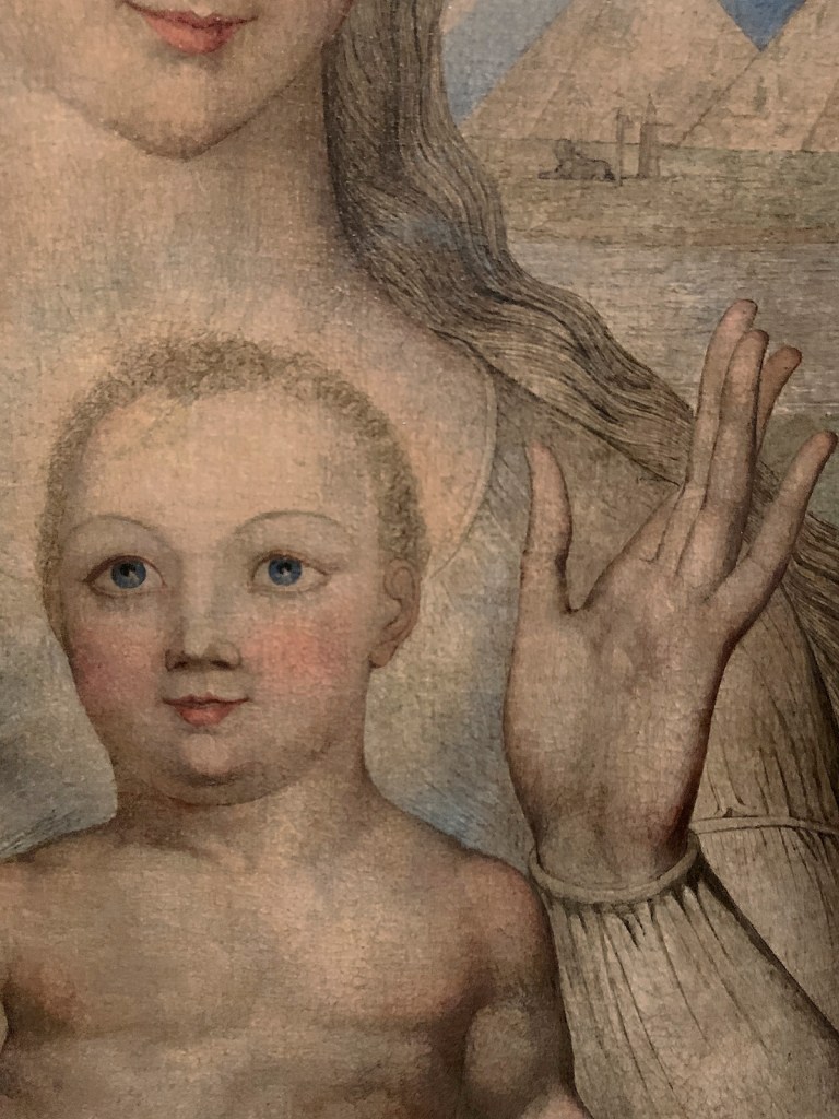 William Blake (British, 1757-1827) 'The Virgin and Child in Egypt' 1810 (installation view detail)