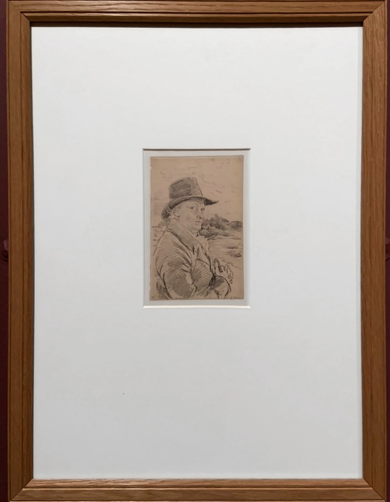 John Linnell (British, 1792-1882) 'William Blake wearing a hat' c. 1825 (installation view)