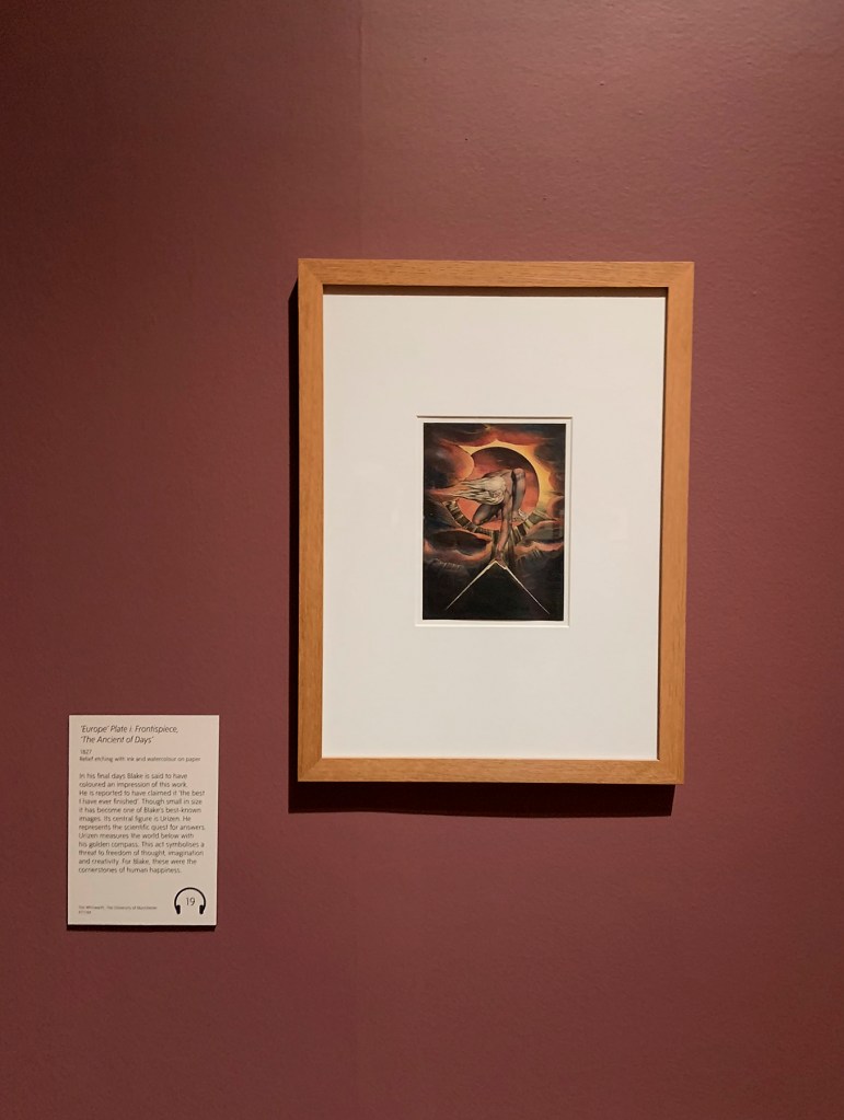 William Blake (British, 1757-1827) 'Europe' Plate i: Frontispiece, 'The Ancient of Days' 1827 (installation view)