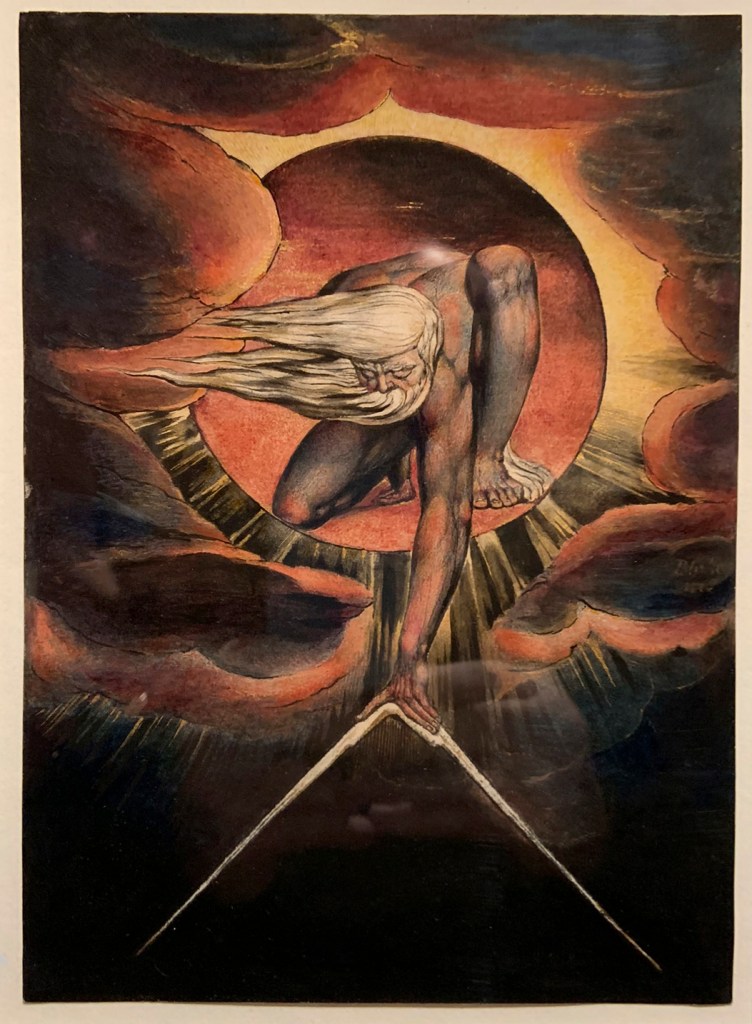 William Blake (British, 1757-1827) 'Europe' Plate i: Frontispiece, 'The Ancient of Days' 1827 (installation view)