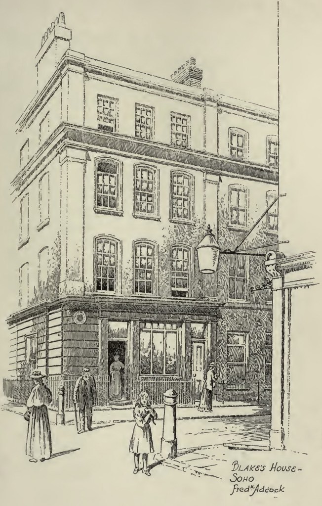 Frederick Adcock (British, 1864-1930) 'William Blake's house, Soho, London' 1912