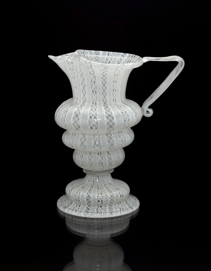 Italy, Venice / Spain (manufacturer) 'Jug' Mid 16th century from the exhibition 'Liquid Light: 500 Years of Venetian Glass' at NGV International, Melbourne, March 2019 - April 2020