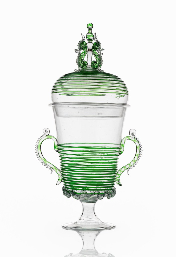 Venice and Murano Glass and Mosaic Company, Venice (manufacturer) Italy, est. 1859 'Covered goblet' c. 1880