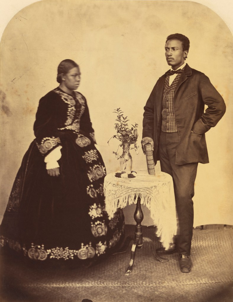 Reverend William Ellis (British, 1794-1872) and Samuel Smith. '[Portrait of a Black Couple]' about 1873