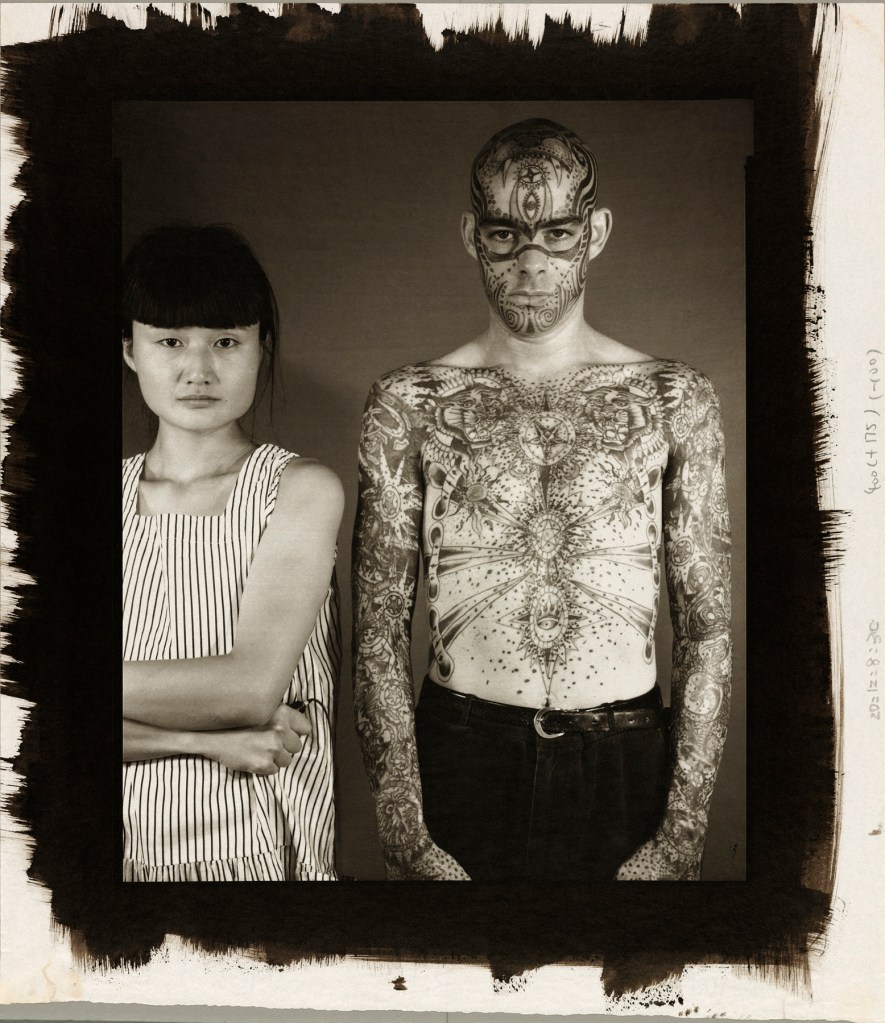 Madoka Takagi (American, born Japan, 1956-2015) 'Untitled [Self-portrait with Bare-chested, Tattooed Latino Man]' 1986