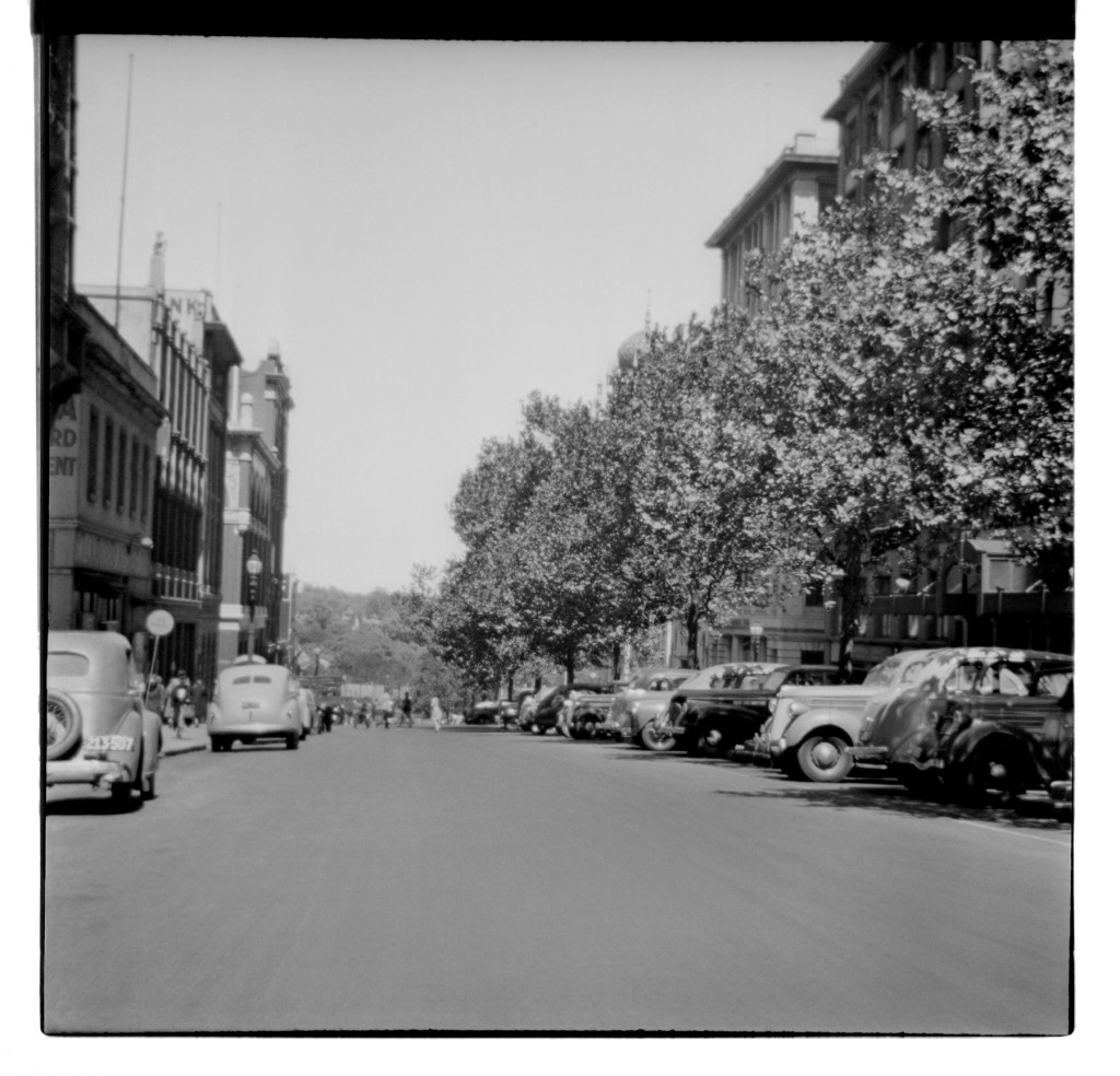 Unknown photographer (Australian) 'Untitled (Exhibition Street, looking from Collins Street, down past Flinders Lane)' 1946-1947