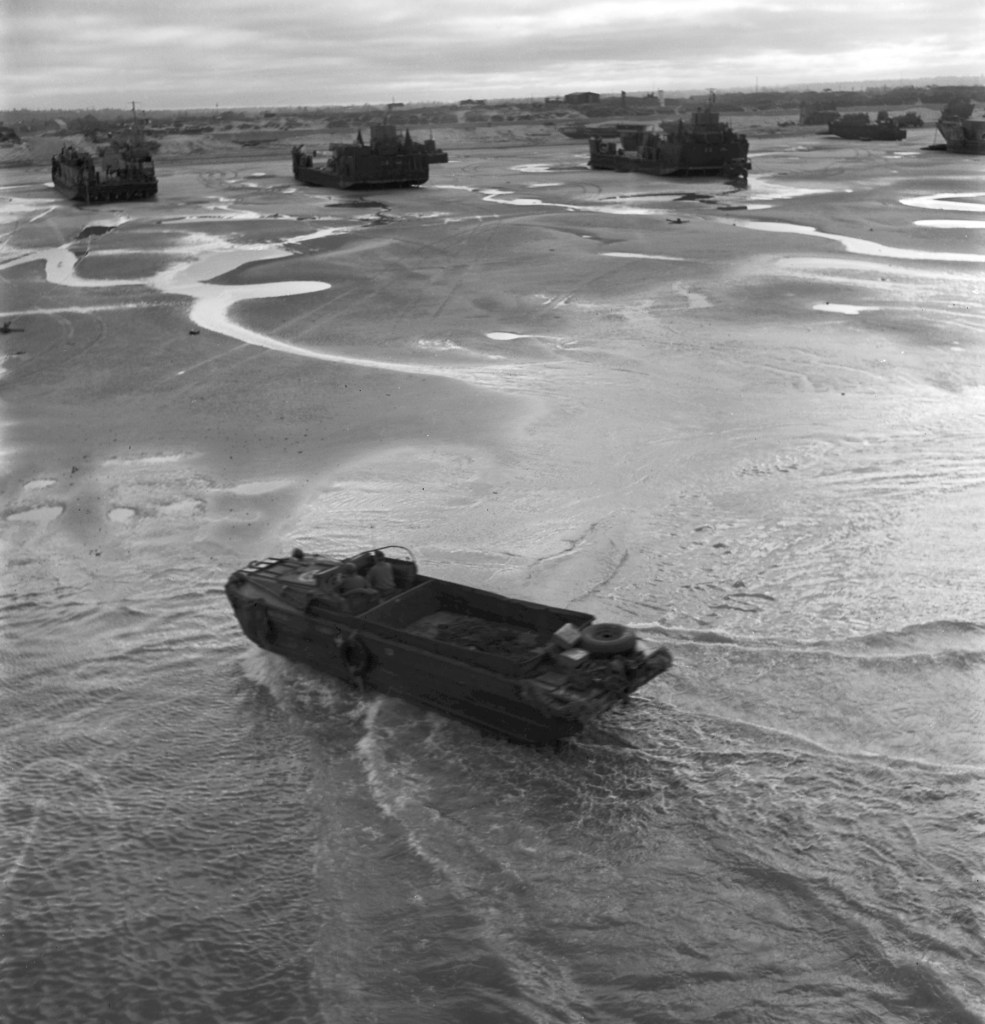 Lee Miller (American, 1907-1977) 'View of the landing craft, Normandy Beach, France' 1944