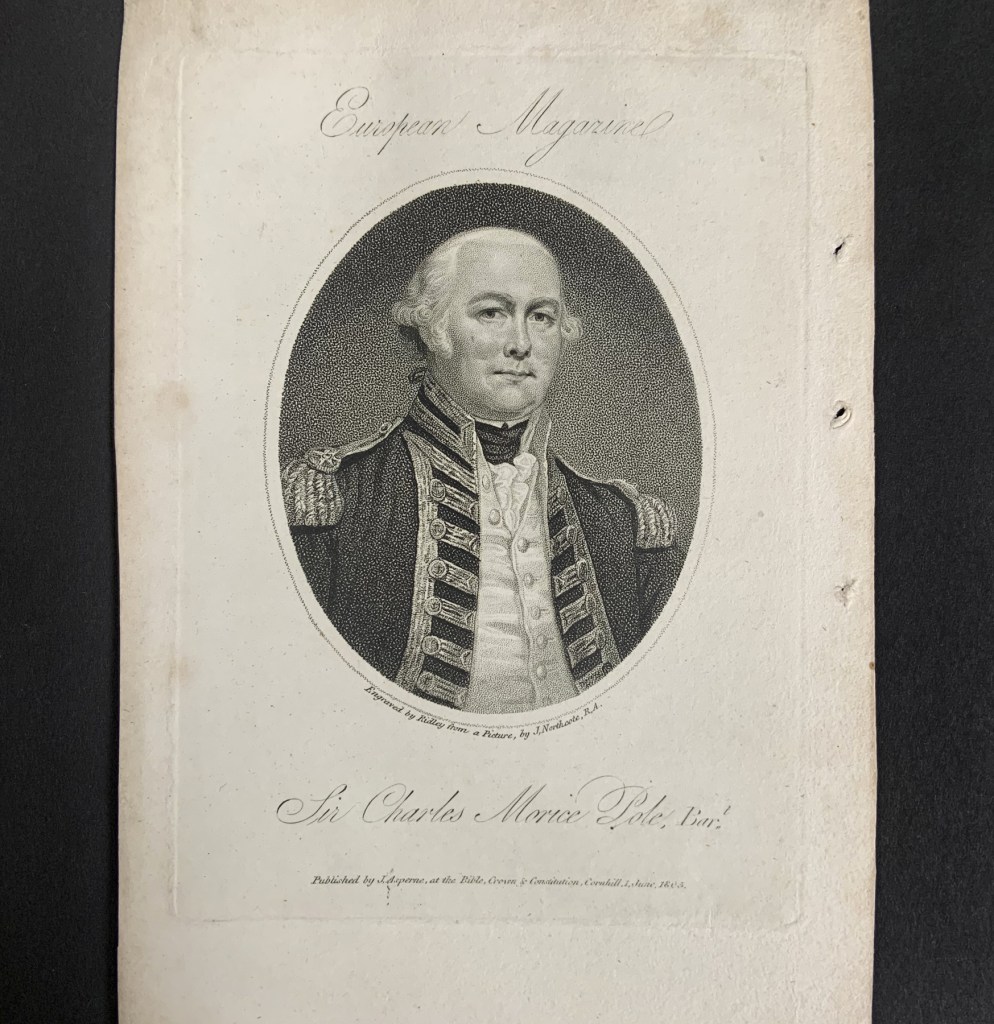 William Ridley (British, 1764-1838) 'Sir Charles Morice Pole, Bart' 1 June 1805