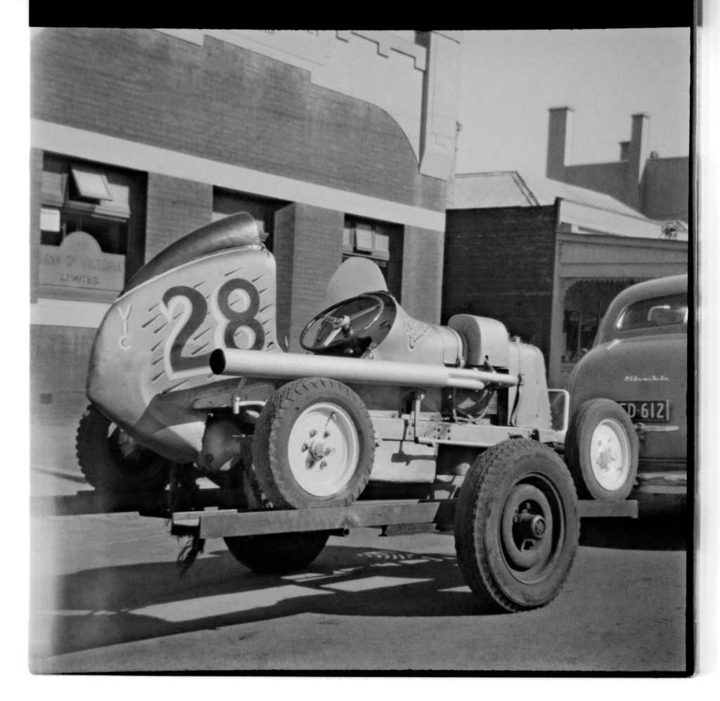 Unknown photographer (Australian) 'Untitled (Bill Edwards speedcar, Victoria)' 1946-1947