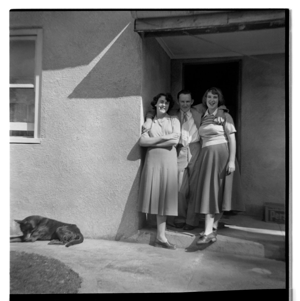 Unknown photographer (Australian) 'Untitled (Two women, a man and a dog)' 1946-1947
