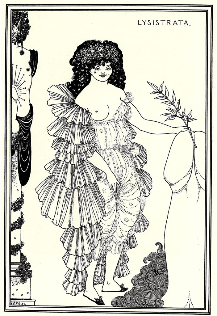 Aubrey Beardsley (British, 1872-1898) 'Lysistrata Shielding her Coynte' 1896 Aubrey Beardsley (British, 1872-1898) 'Lysistrata Shielding her Coynte' 1896