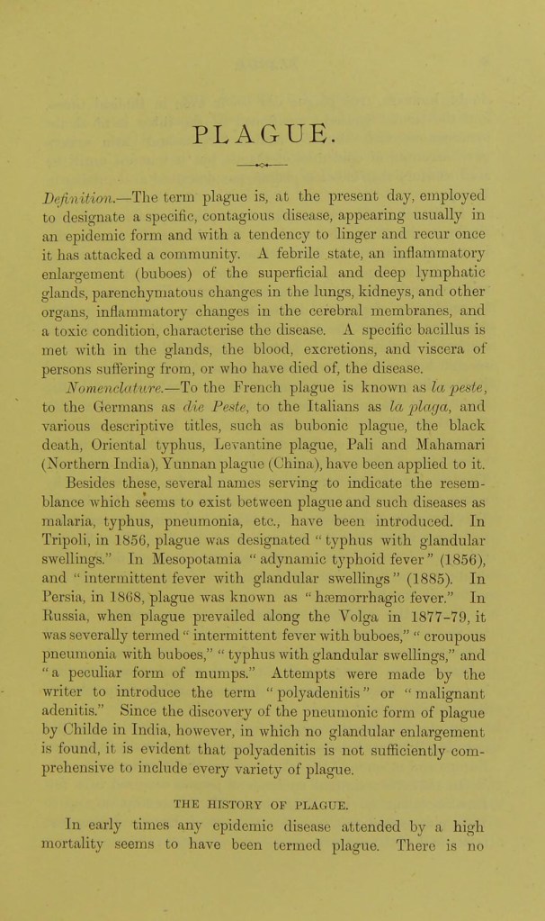 James Cantlie. 'How To Recognise, Prevent and Treat Plague' 1900 p. 5