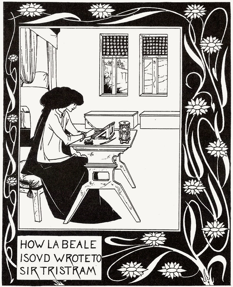 Aubrey Beardsley (British, 1872-98) 'How la Beale Isoud Wrote to Sir Tristram' c. 1893 Aubrey Beardsley (British, 1872-98) 'How la Beale Isoud Wrote to Sir Tristram' c. 1893