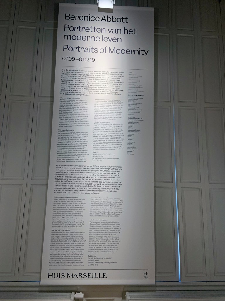 Installation view of the exhibition 'Berenice Abbott: Portraits of Modernity' at Huis Marseille, Amsterdam Installation view of the exhibition 'Berenice Abbott: Portraits of Modernity' at Huis Marseille, Amsterdam