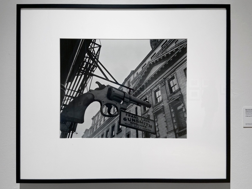 Berenice Abbott (American, 1898-1991) 'Gunsmith and Police Department Headquarters'  February 4, 1937 (installation view)