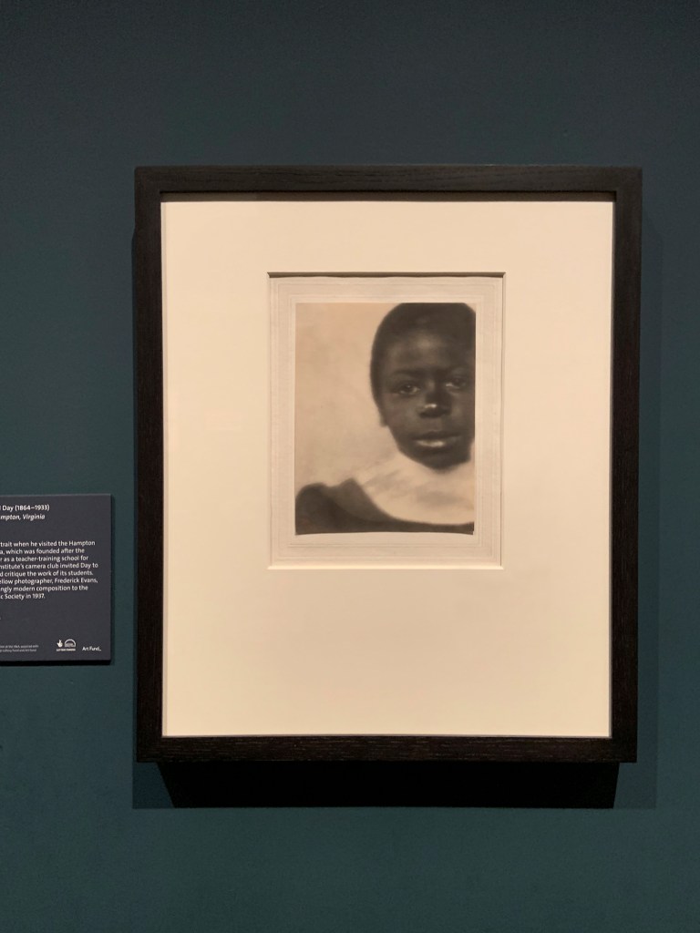 Fredrick Holland Day (American, 1864-1933) 'Head of a Girl, Hampton, Virginia' 1905 (installation view)