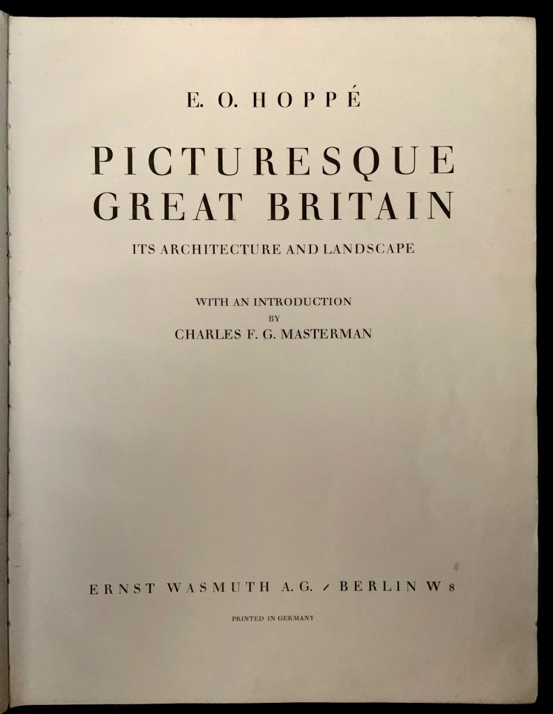 E. O. Hoppé (British born Germany, 1878-1972) 'Picturesque Great Britain: Its Architecture and Landscape cover' 1926