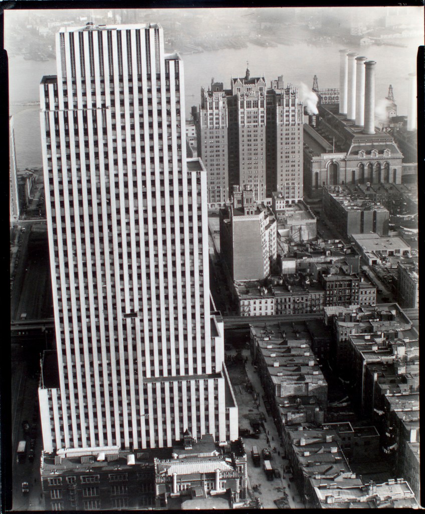 Berenice Abbott (American, 1898-1991) 'Daily News Building, 42nd Street between 2nd and 3rd Avenues, Manhattan' 1935 from the exhibition 'Berenice Abbott: Portraits of Modernity' at Huis Marseille, Amsterdam, Sept - Dec, 2019