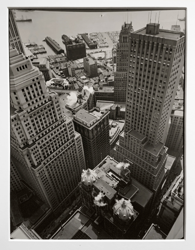 Berenice Abbott (American, 1898-1991) 'Waterfront, from roof of Irving Trust Company Building' 1938 (installation view)