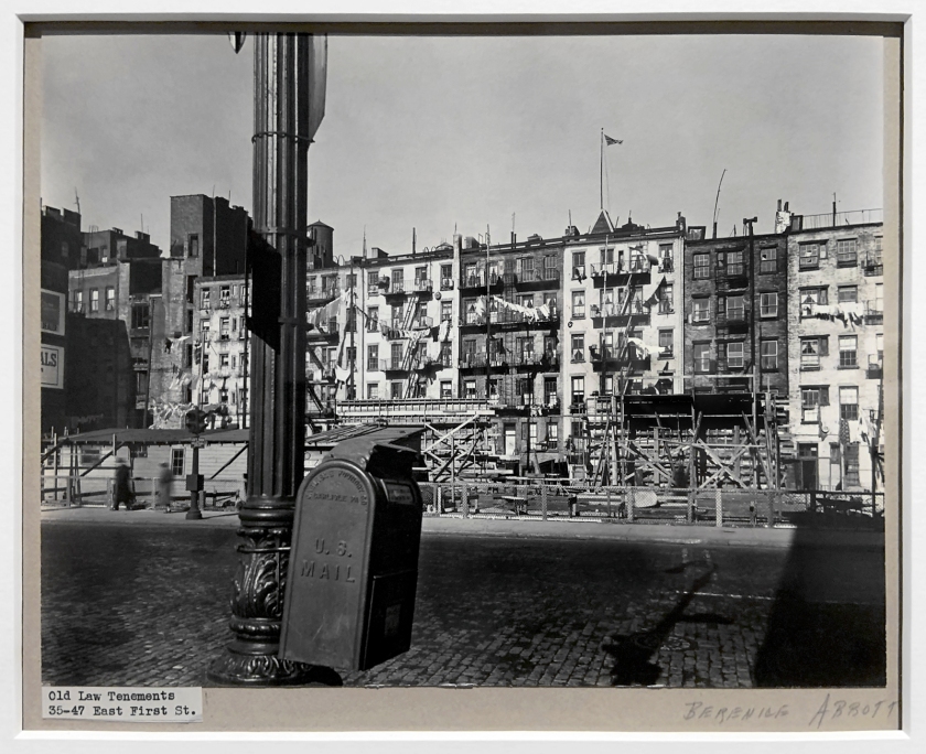 Berenice Abbott (American, 1898-1991) 'Old Law Tenements, 35-47 East 1st Street' February 11, 1937 (installation view)