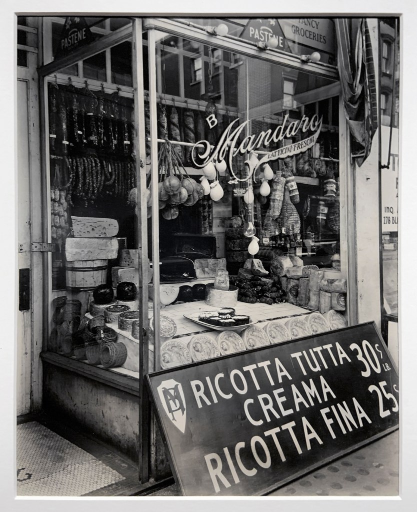 Berenice Abbott (American, 1898-1991) 'Cheese Store, 276 Bleecker Street, Manhattan' 1937 (installation view)