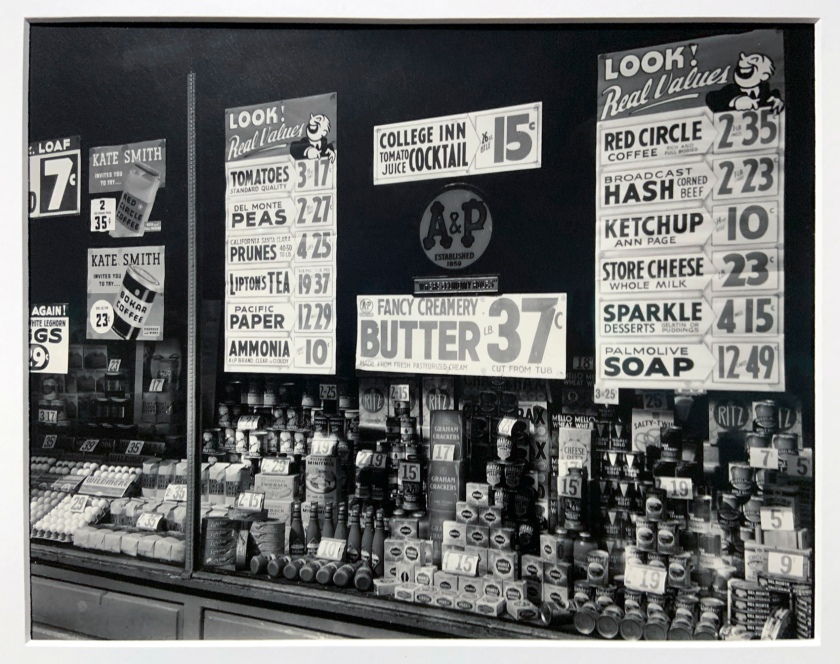 Berenice Abbott (American, 1898-1991) 'A & P (Great Atlantic & Pacific Tea Co.), 246 3rd Avenue, Manhattan' 1936 (installation view)