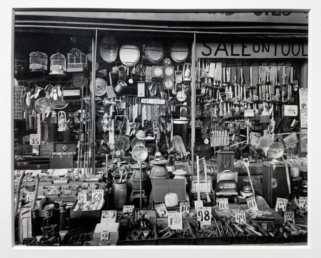 Berenice Abbott (American, 1898-1991) 'Hardware Store, 316-318 Bowery' 1938 (installation view)