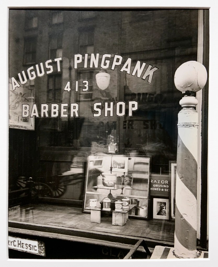Berenice Abbott (American, 1898-1991) 'Pingpank Barber Shop, 413 Bleecker Street, Manhattan' 1938 (installation view)