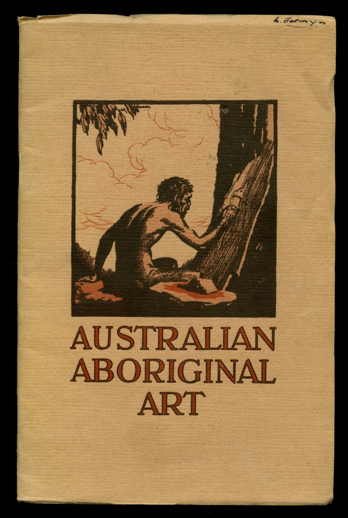 Cover of the pamphlet 'Australian Aboriginal Art' by Charles Barrett and A.S. Kenyon 1952