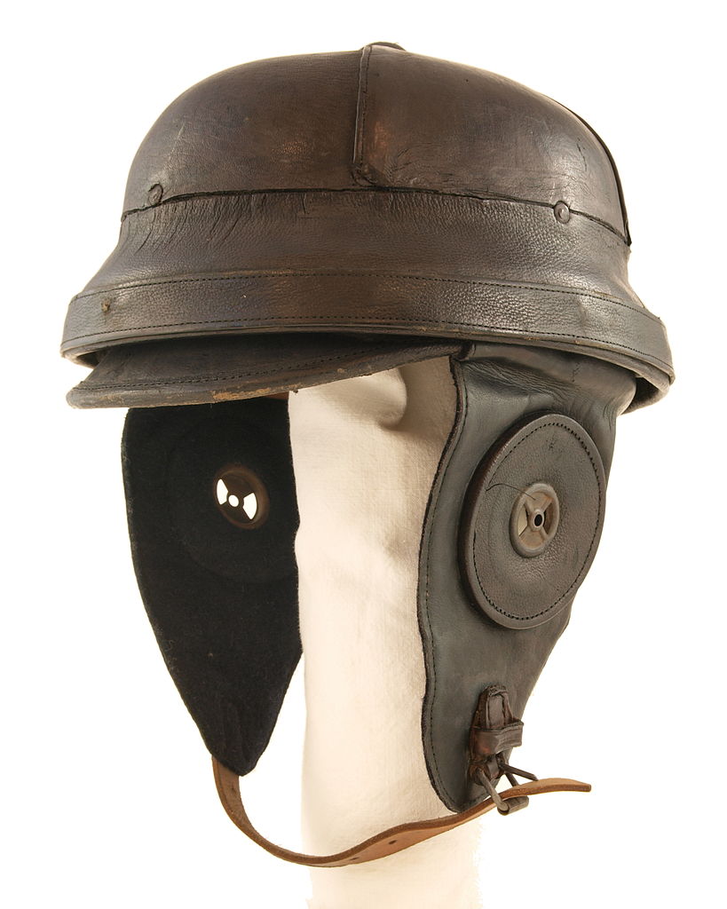 German pilot helmet of World War I. Dated to 1910s