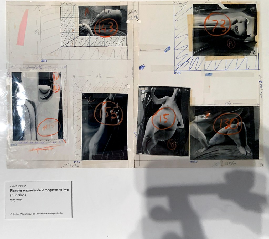 André Kertész (Hungarian, 1894-1985) 'Original plates of the model of the book 'Distortions'' 1975-1976 (installation view)